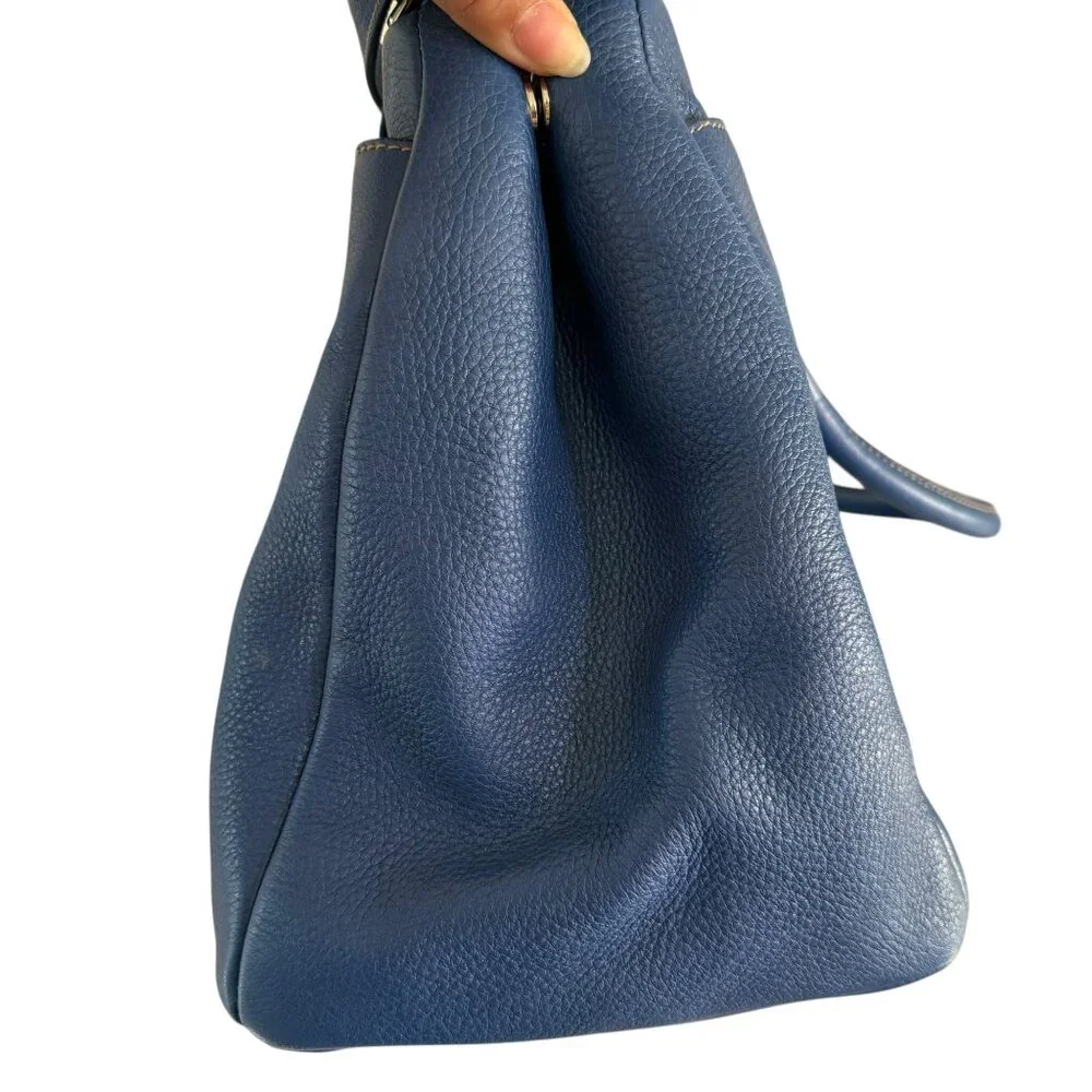 Prada Vitello Daino Baulette Cobalto w/ Crossbody Strap Leather Tote - Picture 3 of 13